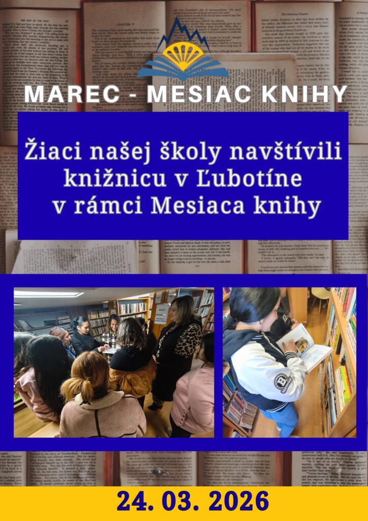 Oranžová Knihy a slovenčina Školská trieda Plagát (A4)